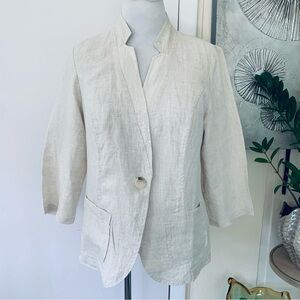 NWT Chico's 100% linen blazer with sequin decoration size L (Chico's size 2)